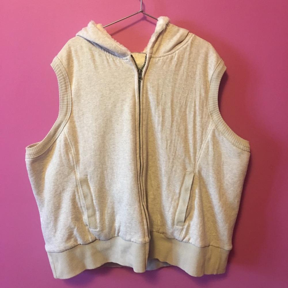 gray hoodie vest
